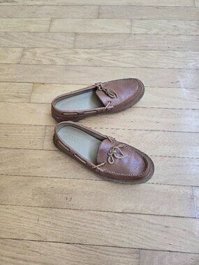 Lucas | brown leather moccasin style gum sole boat shoes | MENS 9.5